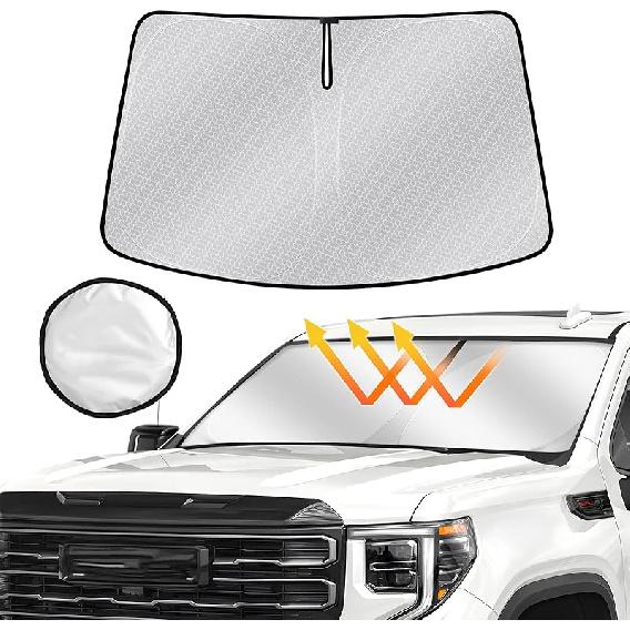 Windshield Sun Shade For Toyota Tundra -2024 2025, Upgraded Nano Material Front Window Shade Cover For Tundra -2025, Foldable Sunshade Tundra