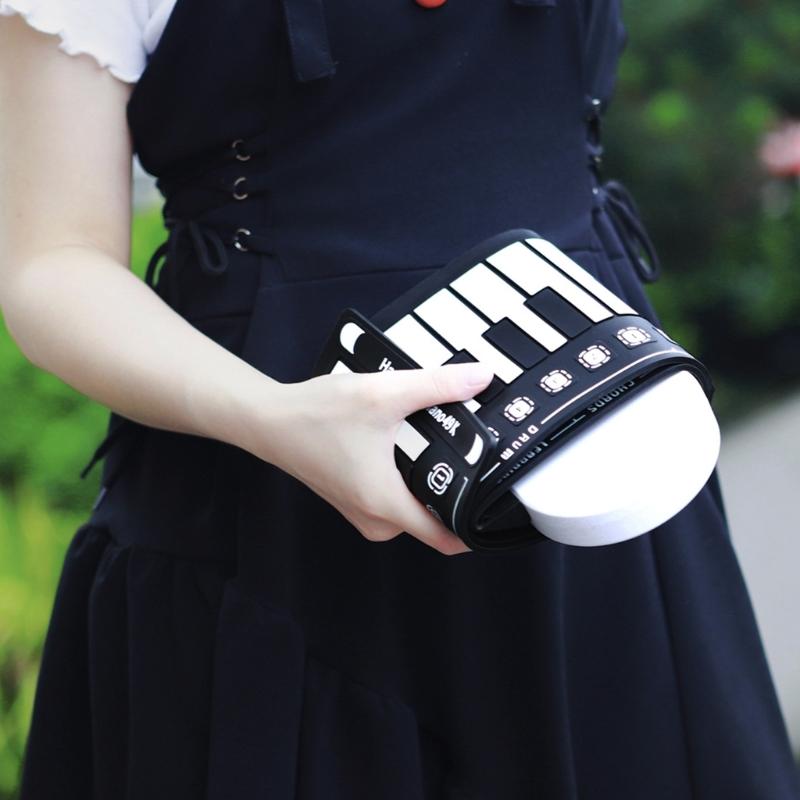 Multifunctional 49 Key Roll Up Piano Foldable Portable Electronic Piano Music Instrument for Beginner Kid Adult