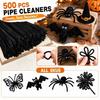 500er-Pack Pfeifenreiniger, mehrfarbige Stiele für Kunst und Handwerk, DIY-Dekorationen für Halloween, Herbst, Weihnachten und Feiertagsbasteln