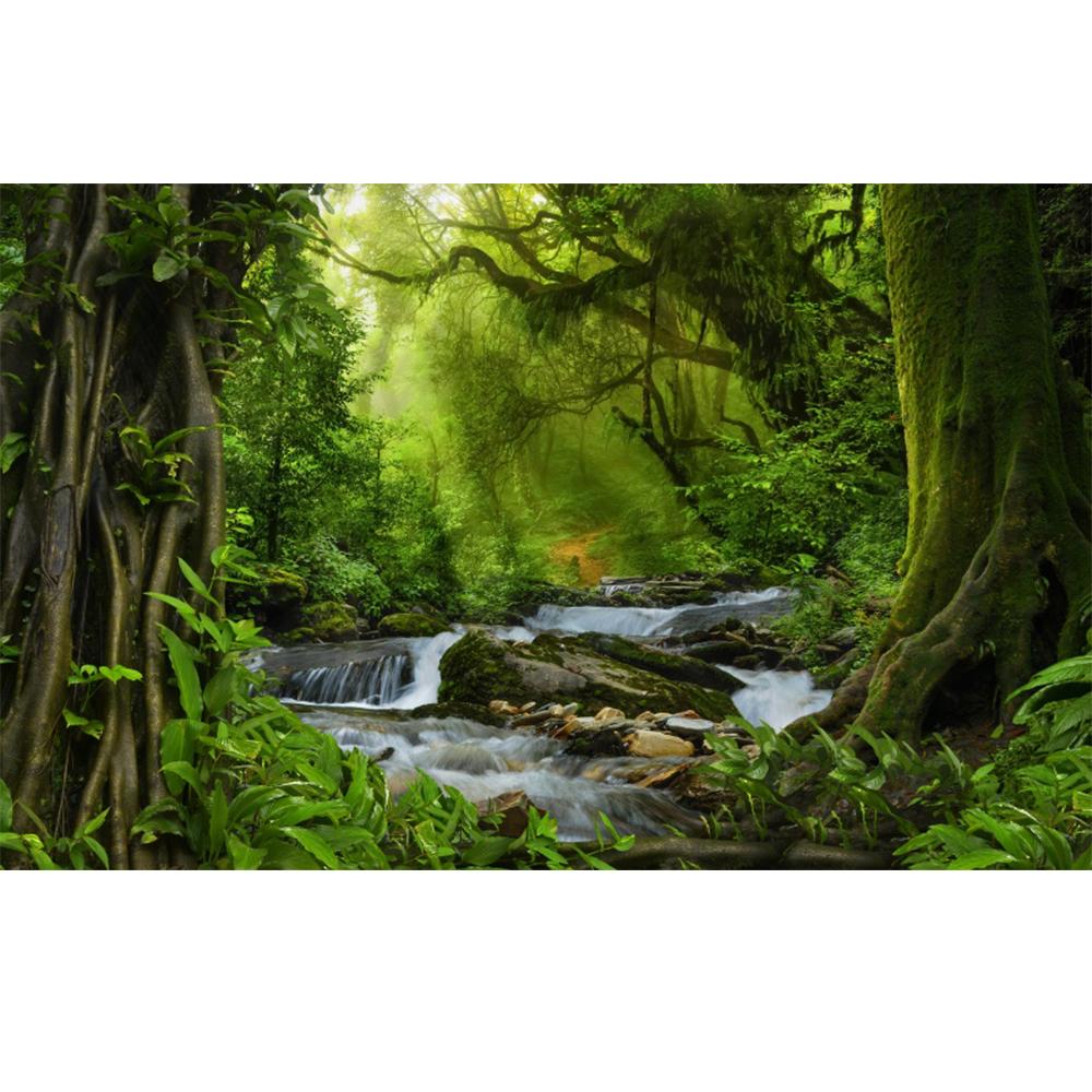 Waterfall Stream Wall Mural 3d Forest Wallpaper Living Room Bedroom Forest Wall Paper Home Decor