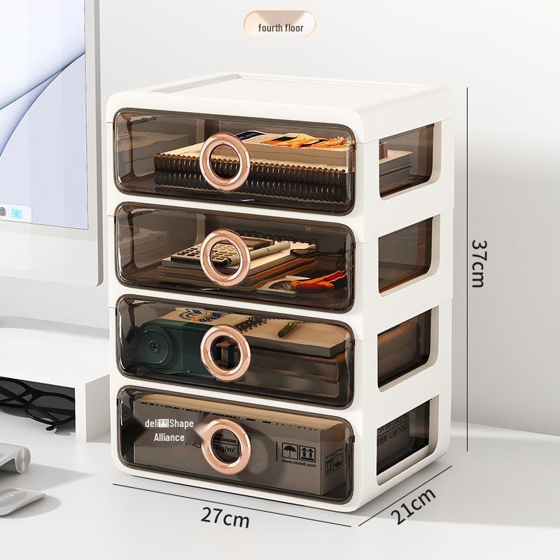 Elegant Vanity Table & Makeup Storage Box with Transparent Drawers