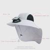 New Solar Fan Hat with Face Guard Neck Flap UV Protective Hat USB Rechargeable Men Summer Outdoor Fishing Wide Brim Bucket Cap