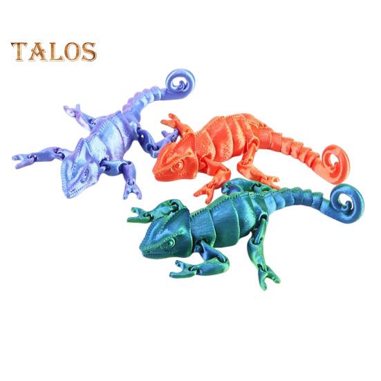 3D Printed Lizard Articulated Chameleon Ornament Desktop Decoration Flexible Animal Figurine Lizard Fidget Toy for Kids Adults Stress Relief