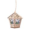 Ramadan Lamp Three Dimensional House Shape Unique Design Hanging Light Wooden Decorative Lamp