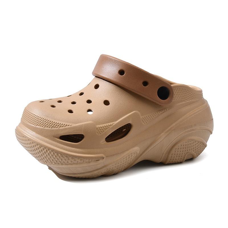 

Летние женские ЭВА толстоподошвенные туфли с отверстиями, с завышенным верхом и дышащим носком-мешком, не вызывающие неприятного запаха при ношении, износостойкие прохладные тапочки 38-39