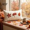 Embroidered Mushroom Cushion Covers Autumn Pillowcase, Leaf Throw Pillow Cover, 18"x18" 20"x12" Cozy Living Room Decor Farmhouse Cover for Sofa