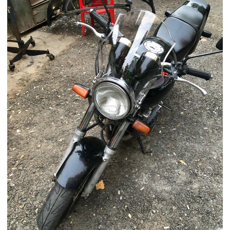 Motorcykel Dubbelbubbla Vindruta Vindskydd För Suzuki SV650 SV1000 GSX1400 SV 650 1000 Bandit GSF650 GSF1200 GSF1250 Svart