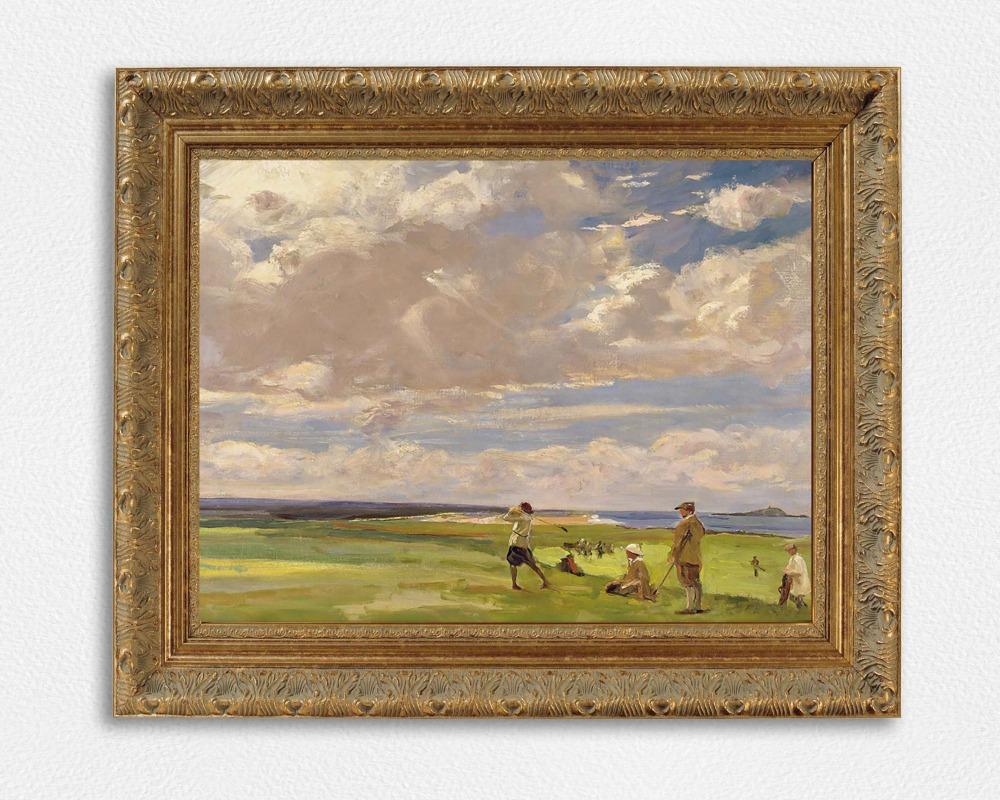 Vintage Sports Boy Playing Soccer Football Baseball Golf Art Poster Canvas Painting Wall Prints Picture for Teen Room Home Decor