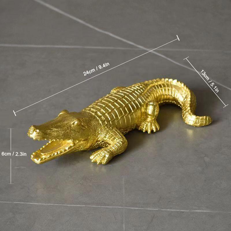 Decorazione per la Casa Statua Scultura Coccodrillo Fauna Selvatica Decorazione Statuetta Animale Astratta Stanza Scrivania Interni Casa Decorazione Regalo