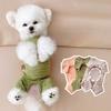 Gestreifter warmer Vierbeiner-Basis-Jumpsuit für kleine Haustiere - Herbst Winter Bauchumschließende Kleidung für Teddy Bichon Yorkie Welpen