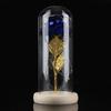 Konservierte Rosenblume LED-Licht mit Glaskuppel & Holzsockel Valentinstag Hochzeitsgeschenk