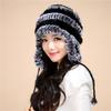 New Style Rex Rabbit Fur Earmuffs Hat Women's Winter Cold-proof Fashionable Fur Hat Women's Winter Thick Warm Lei Feng Hat