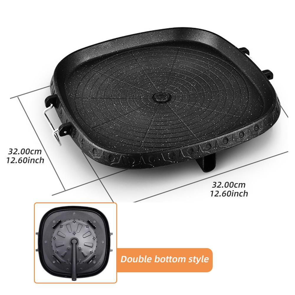 

KOSUN Корейская сковорода-гриль 12 дюймов Антипригарная сковорода для барбекю Тарелка для барбекю Бездымный противень для выпечки Сковорода для приготовления мяса для использования в помещении и на открытом воздухе