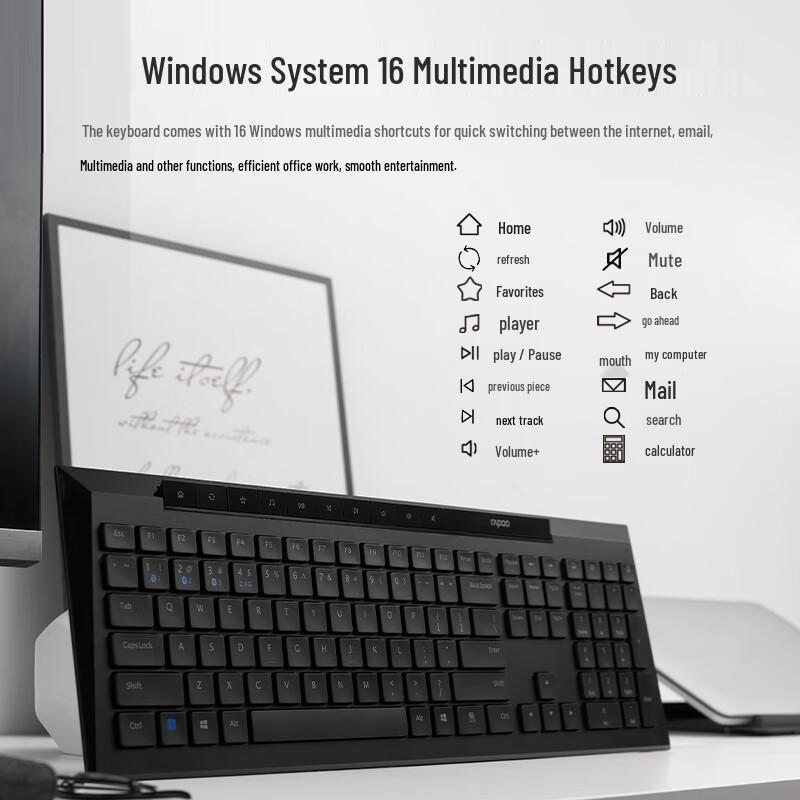 Rapoo 8200G Multi-mode Wireless Bluetooth Keyboard Mouse Combo