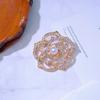Korean Vintage Rhinestone Pearl Rose Brooch, High-End Scarf Buckle, Versatile Alloy Corsage in Little Fragrant Style