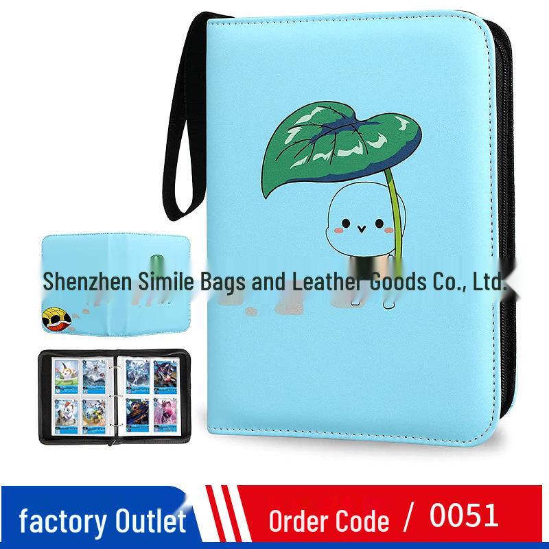 Pokémon Cartoon PU Game Card Collection Book with 4-Grid and 9-Grid Layouts