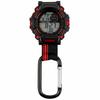 Klefer Pocket Watch, Carabiner Watch, Digital, Waterproof, Stopwatch, with Light, Black, AZ-CB-D140-BK