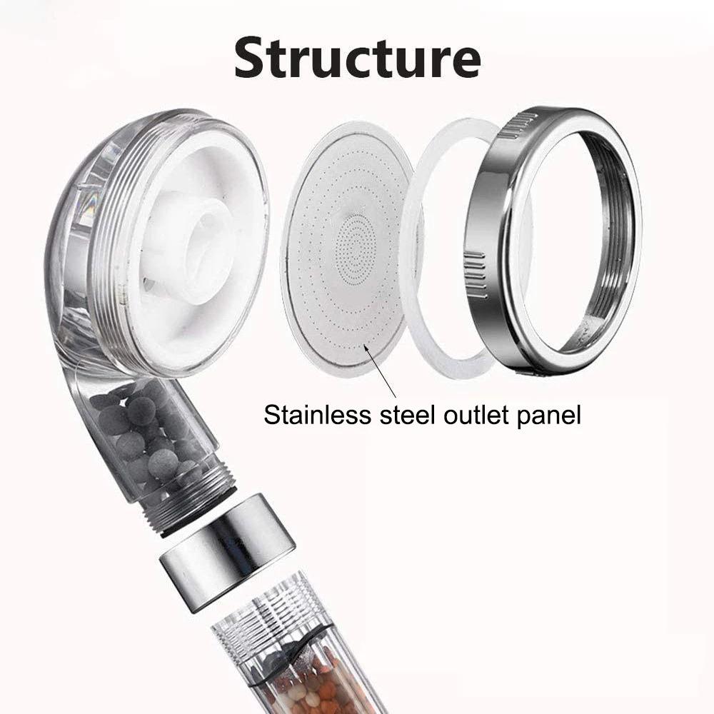 Adjustable Handheld Bathroom Shower Heads Aromatherapy Pressurized Water Saving Anion Mineral Filter High Pressure Shower Head