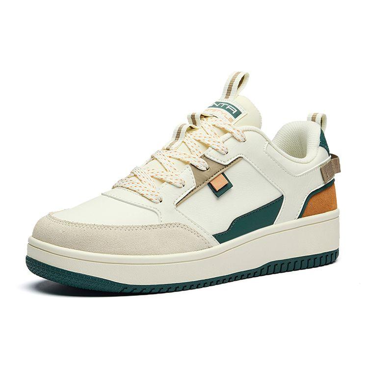 Anta Lifestyle Series Trendy Casual Versatile Non-Slip Wear-Resistant Low-Top Skate Shoes Men Sneakers White Green 912228067-3