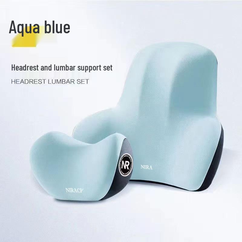 Memory Foam Lumbar & Neck Support Car Cushion Set