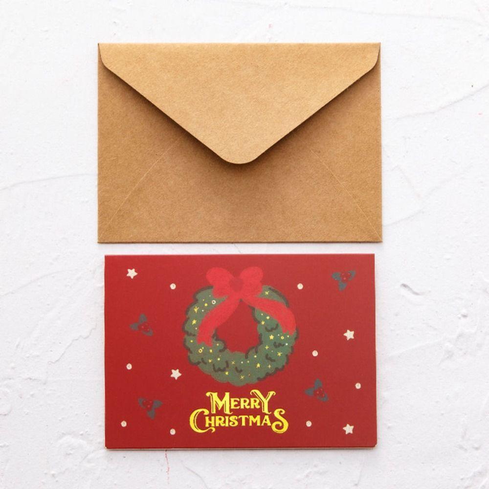Christmas Tree Bell Elk Christmas Gift Gratitude Card Thank You Blessing Card  Party Favors Gifts