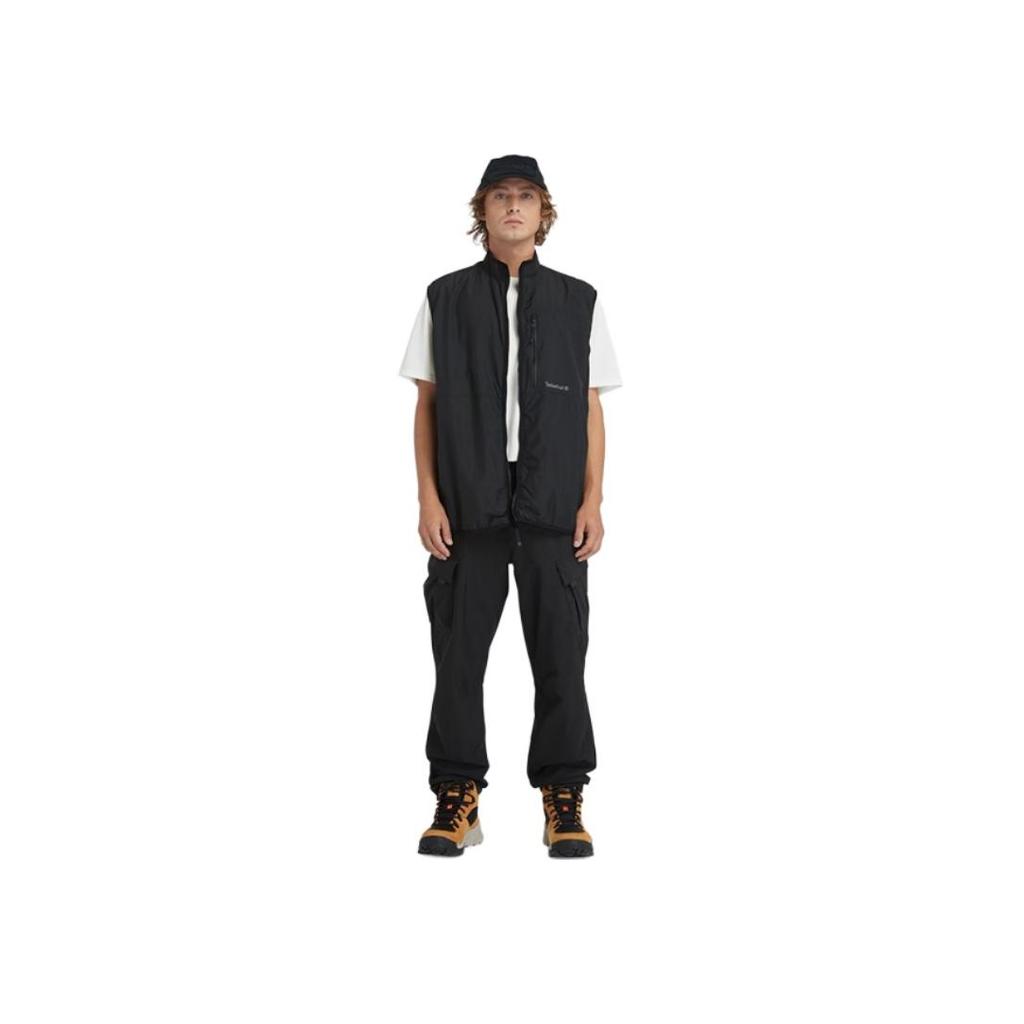 Timberland Einfarbige schlichte wasserdichte Outdoor-Sportweste für Herren Weste Schwarz A41TU-001