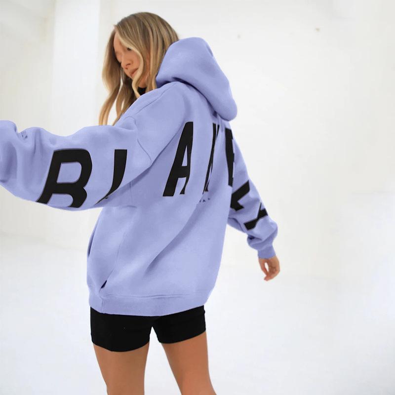 TK Women's and Men's Letter Print Hooded Sweatshirt Sports Pullover