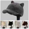 Косплей Плюшевая Шапка с Кошачьими Ушками Милый Хвост Бейсболка с Козырьком Мода Черная Кошка Бейсболка Осень