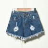 Plus-size High-waisted Denim Shorts Women's Summer Elastic-waisted Wide-leg Pants