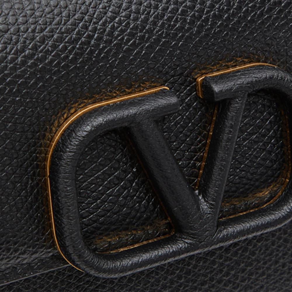 Valentino Vlogo Signature Pebbled Calfskin Chain Shoulder Bag Clutch Tote Wallet Women Bags Black ZW2P0-S93RQR-0NO
