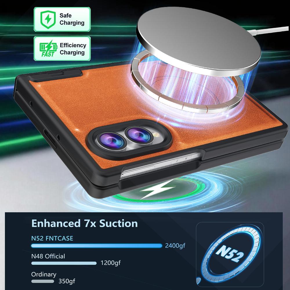 Luxury Magnetic Leather Shell membrane Integration Case for Samsung Galaxy Z Fold8 Fold 8 Wide Shockproof for Magsafe Cover