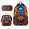 Peripheral backpack, skull schoolbag, student backpack pencil case
