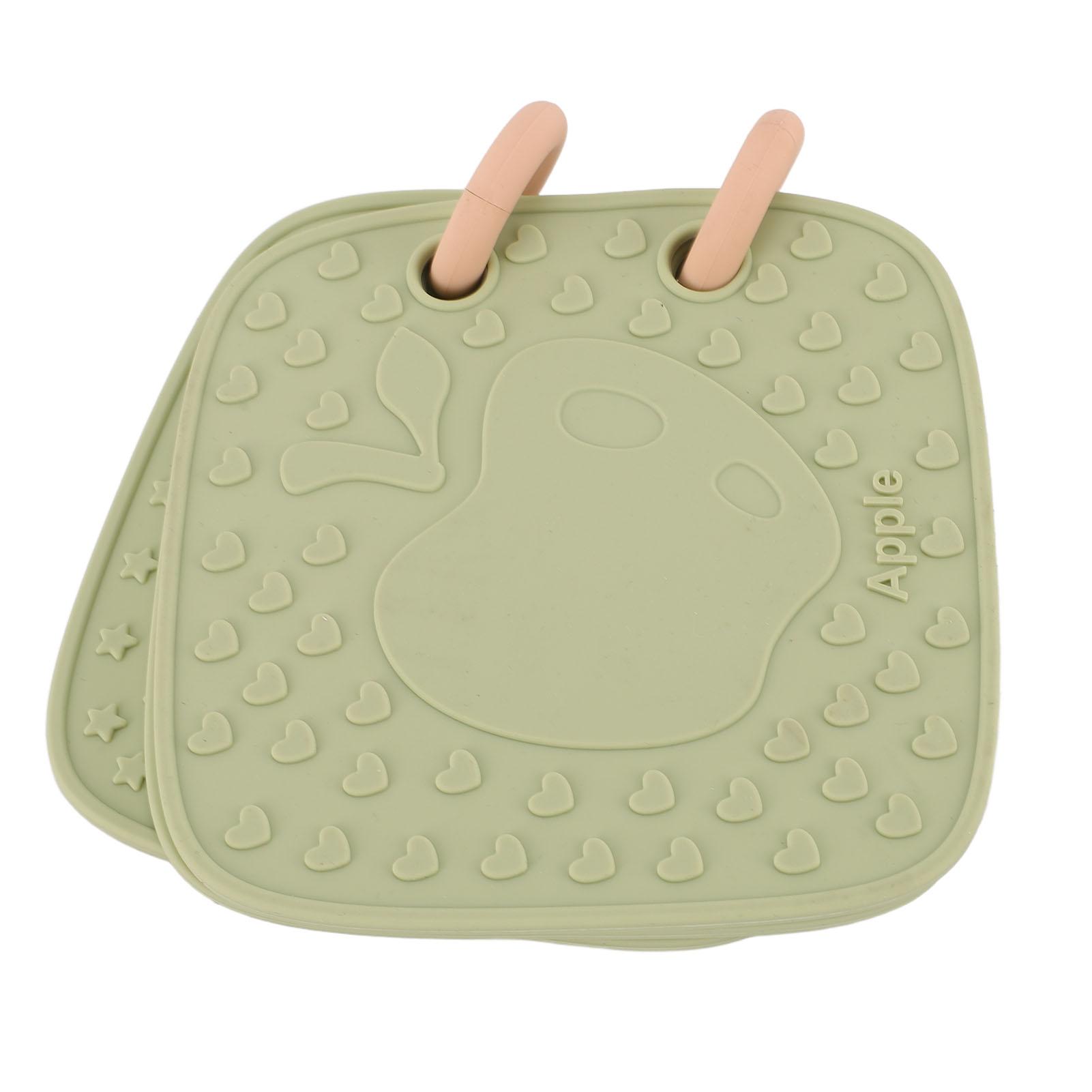 

Toddler Silicone Book Fruit Pattern Double Sides Silicone Board Toy for Aged 0-6 Baby Bath Early зелёный