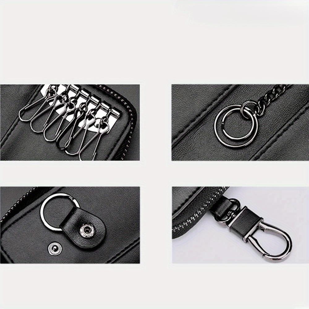 Leather KeyChain Unisex Key Bag Multifunction Organizer Wallet Holder Smart Housekeeper Car Small Key Case Keys Pouch