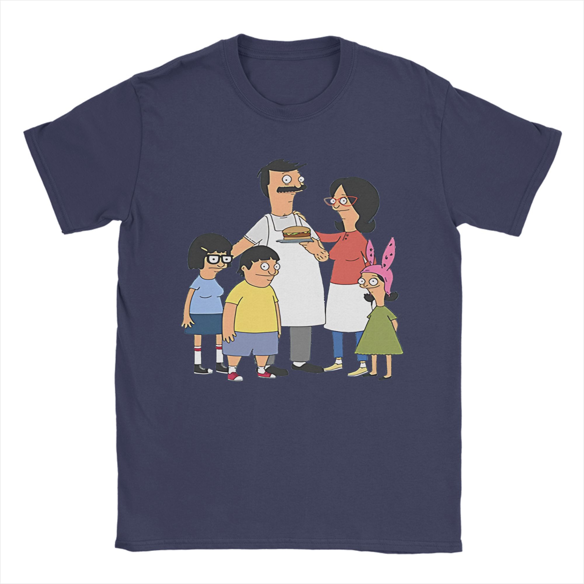 Ganzjahres Bobs Burger T-Shirt Für Unisex 100% Baumwolle T-Shirt Kurzarm Kleidung M beige