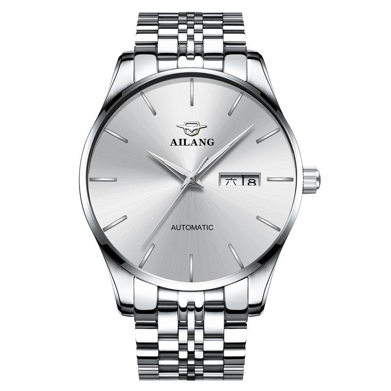 AILANG Men's Mechanical Watch Fully Automatic Ultra -thin Fashion Trend Men's Watch Bilateral Calendar Night Light Waterproof