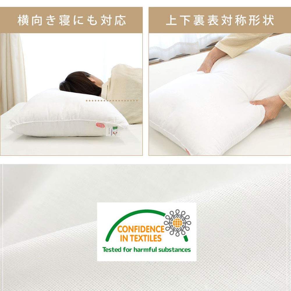 Large Pillow [Made in Italy by Sleep Medical in Anna Blue] 45 x 75 x 12 cm, Includes 1 Pillowcase, Eco-Tex 100 Certified, Washable, Hand Washable,