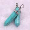 Bohemian Style Agate Crystal Quartz Hexagonal Bullet Pendant Necklace