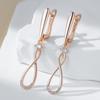 Trend Long Dangle Earrings For Women Fashion  Rose Gold Color Natural Zircon Accessories Daily Fine Jewelry