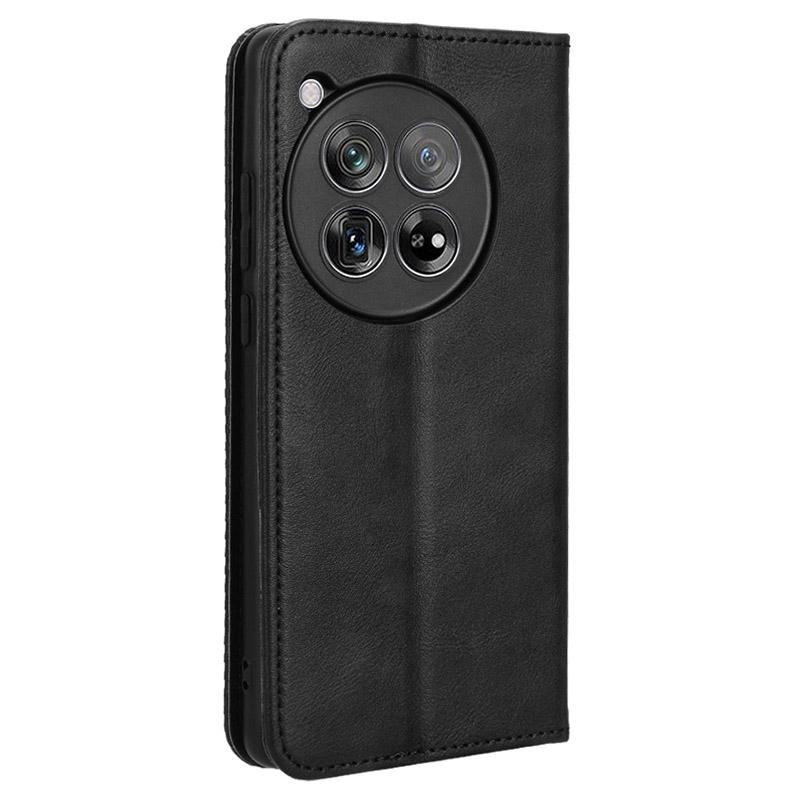 For OnePlus Ace 3 5G/12R 5G Retro Leather Case Magnetic Closing Phone Wallet Cover