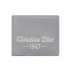Christian Dior 1947 Signature Портмоне-кардхолдер зі шкіри корови з текстурою, багато відділень для карток, чоловіче, сіре