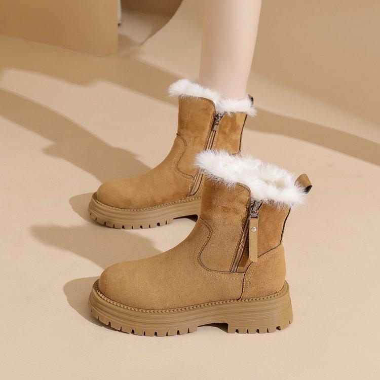 Internet celebrity snow boots  new winter thick soles heightened fleece thickened warm comfortable fashion Martin boots