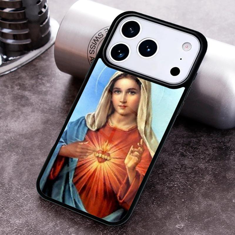 Virgin Mary Christian Phone Case For iPhone 17,16e,15,14,13,12,11,Mini,Pro,MAX soft Silicone Cover