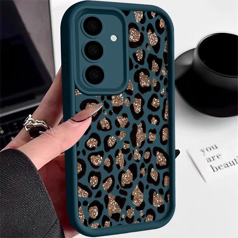 Brown Leopard Print Phone Case For Samsung Galaxy A17 A56 A16 A55 A15 A25 A36 A26 5G S25 Edge S23 S24 Ultra S24 S25 FE TPU Cover