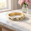Vintage Elegant Cloisonne Bangle Zinc Alloy Metal Retro Court Floral Bangle Chinese Style Colorful Traditional Jewelry Gift
