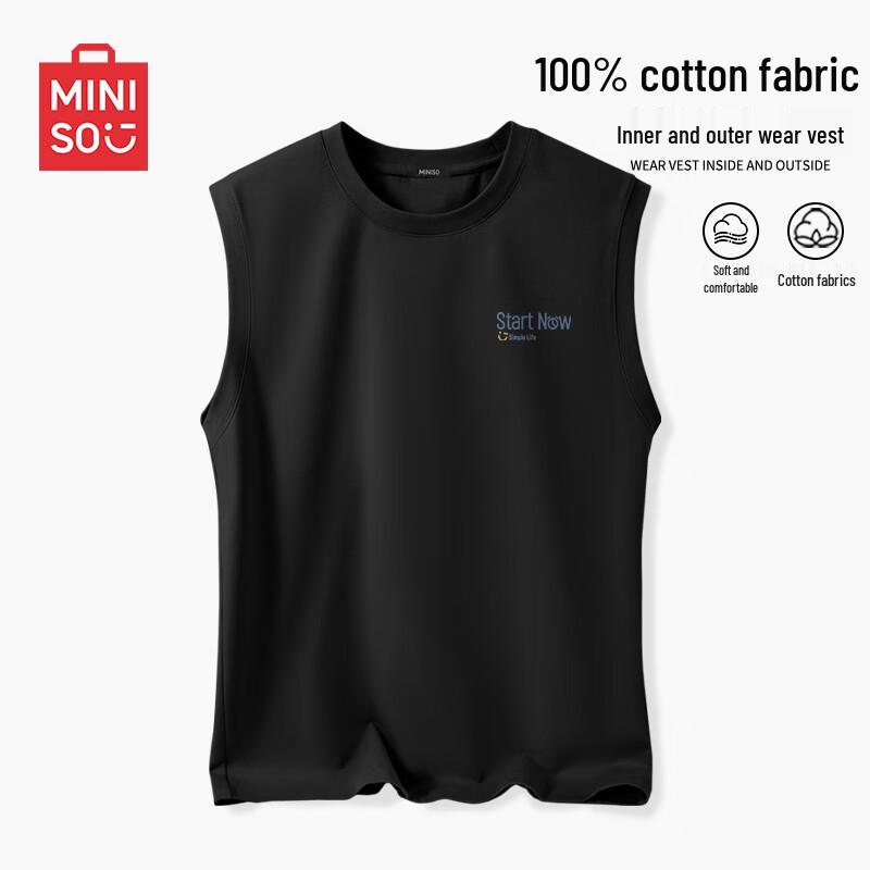 MINISO Мужская свободная хлопковая майка L