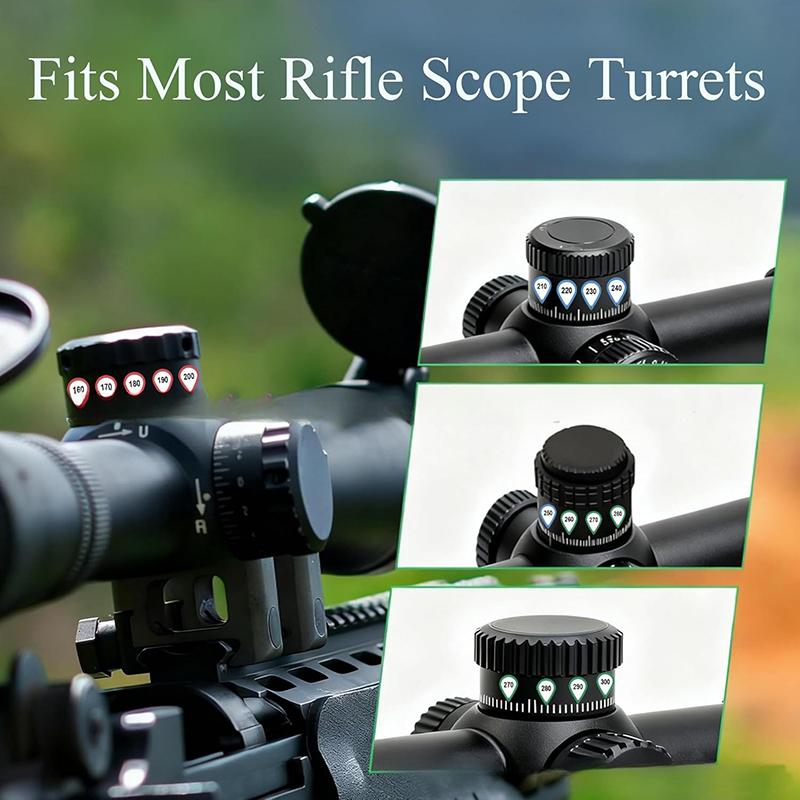 10 Sheets Rifle Scope Turret Sticker Set Scope Adjustment Dope Stickers Rifle Scope Turret Tags For Distance Markers