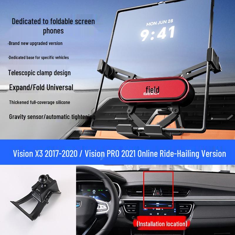 Custom Foldable Phone Holder for Geely Models: Emgrand, Boyue, Vision X1/X6, Jiaji, Binyue, Xingyue L, Xingyuan