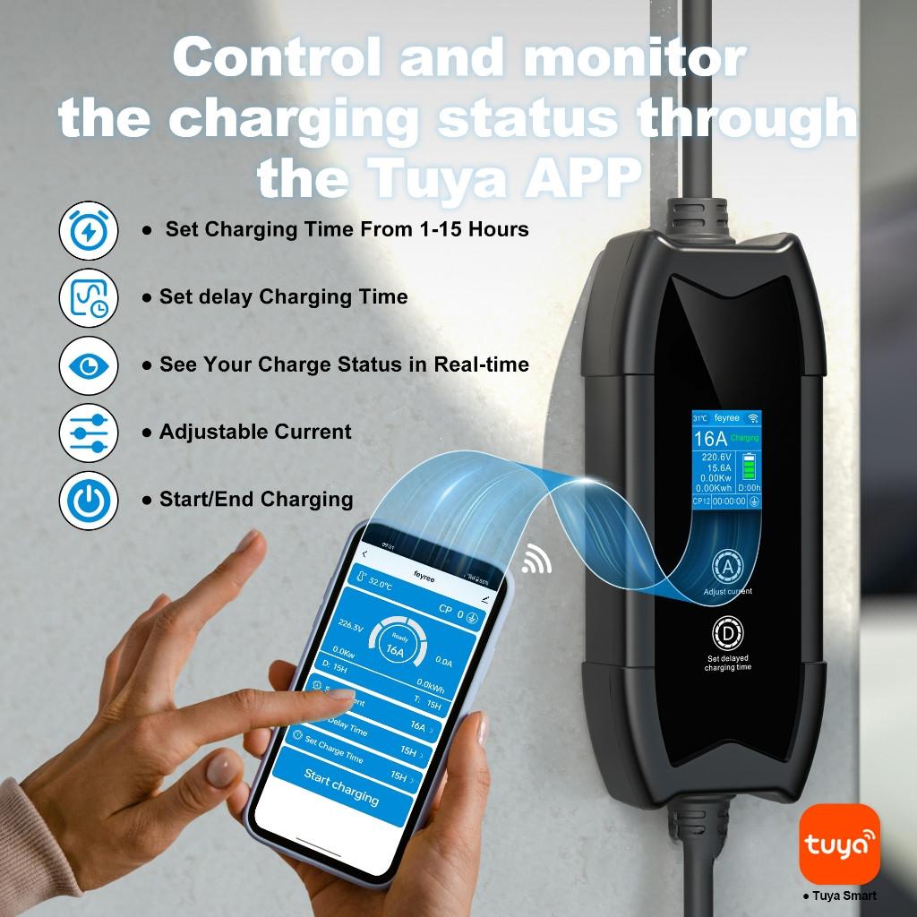 Type2 16A 3.5KW Electric Vehicle Charger Multiple Protections Car Charging Station Portable EV Charger