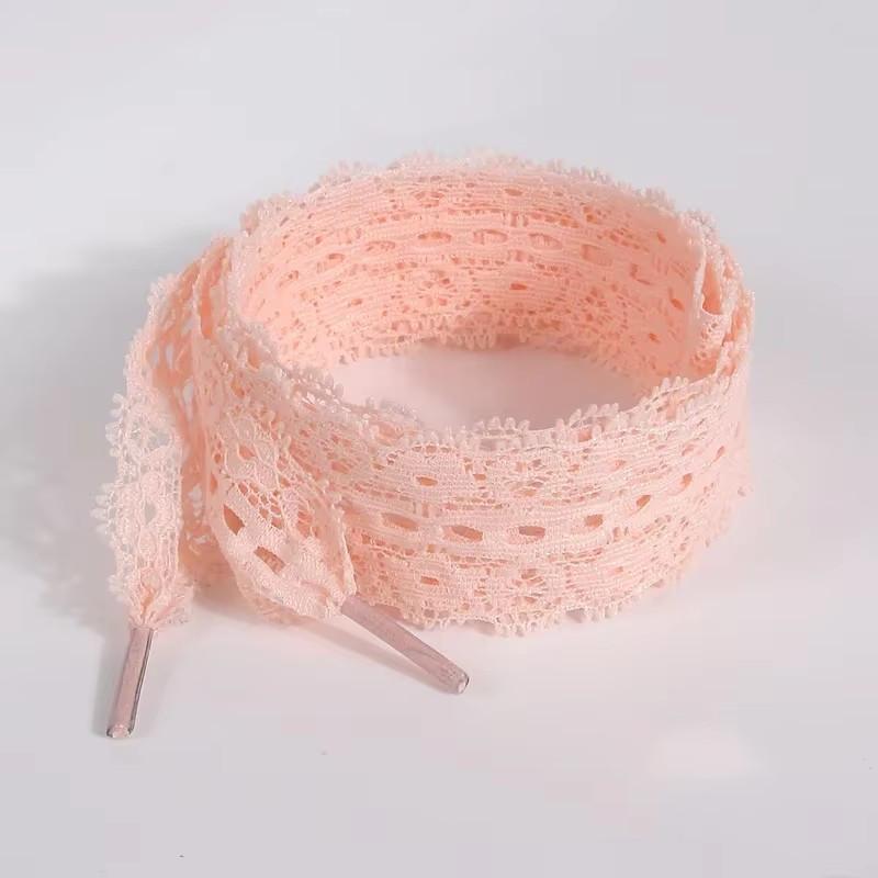 2,9 см Широкие Фантазийные Кружевные Плоские Шнурки для Кроссовок Милые Шнурки для Женской Обуви Повседневные Шнурки Черно-Белые Аксессуары для Обуви 120cm розовый